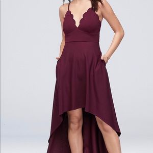 Beautiful wine colored high low dress